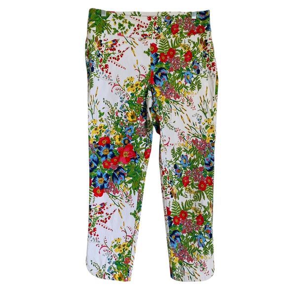 Soft Surrounding Pants Women PM Floral Flower Stretch Spring Casual Travel - Picture 1 of 5